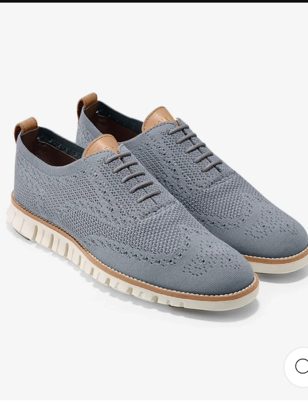 Cole Haan Zerogrand Wingtip Stitchlite Oxfords (Ironstone Gray). Size 10